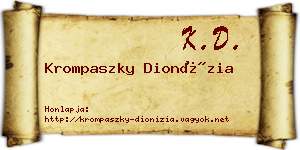 Krompaszky Dionízia névjegykártya